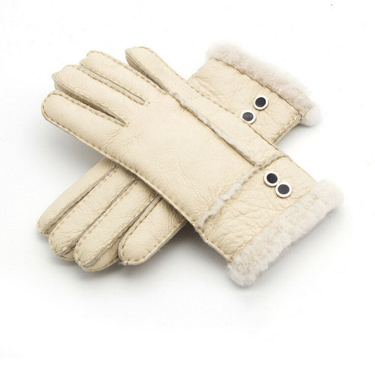 Windproof sheepskin gloves