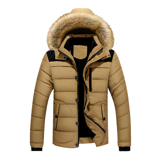 Winter Men Jacket Thick Hooded Fur Collar Men Coats Casual Padded Men Jackets