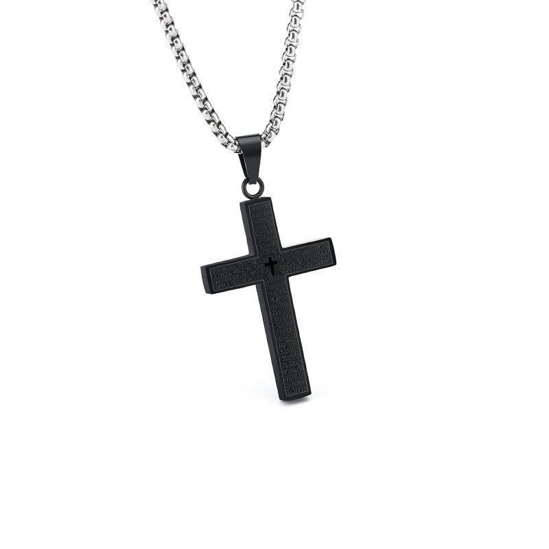 Cross Titanium Steel Men's Necklace Versatile Fashion