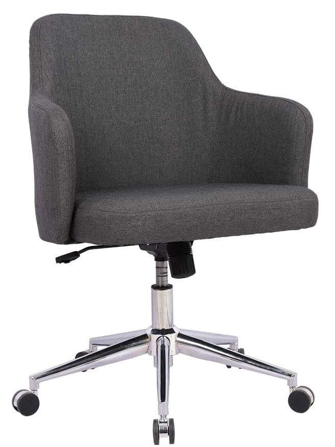 Home Office Chair Upholstered Mid Back Support Swivel Computer Desk Task Chairs Adjustable Height with Armrests