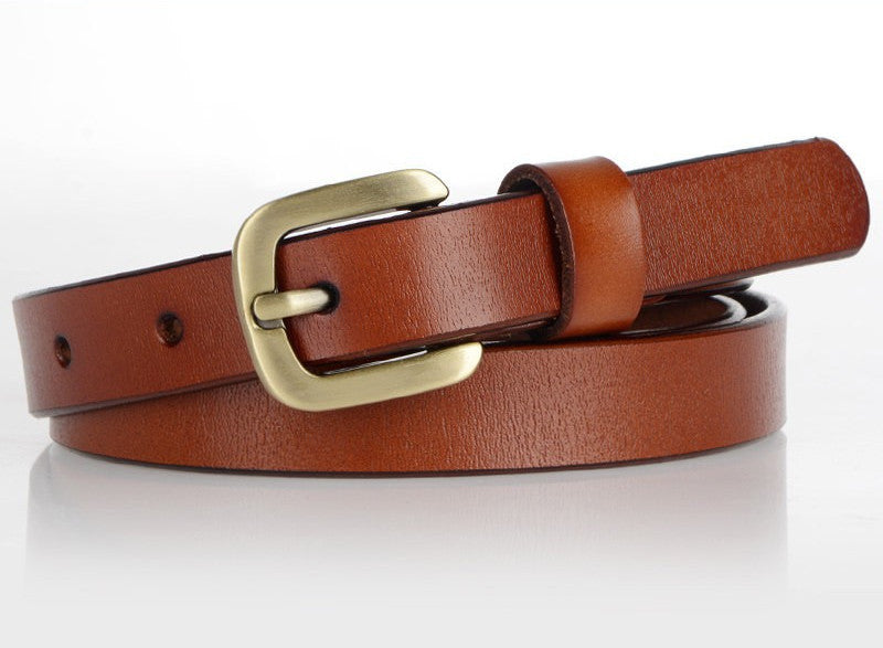 Women's Leather Belt Simple And Versatile Cowhide Belt