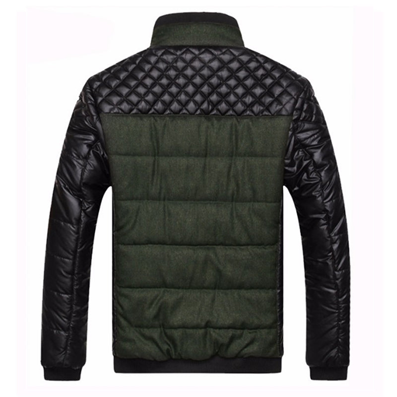 Winter Men Jacket and Coats PU Patchwork Designer Jackets