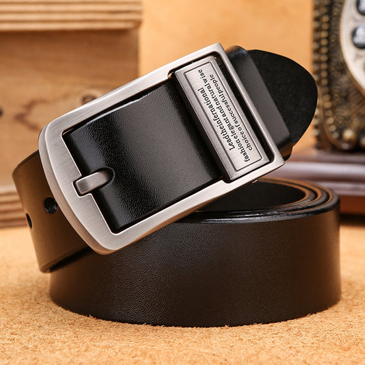 Cowhide Leather Belt Men's Pin Buckle