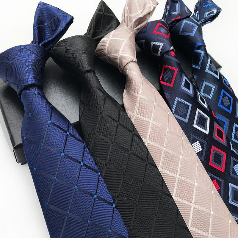 Polyester Jacquard 8cm Fashion Check Tie