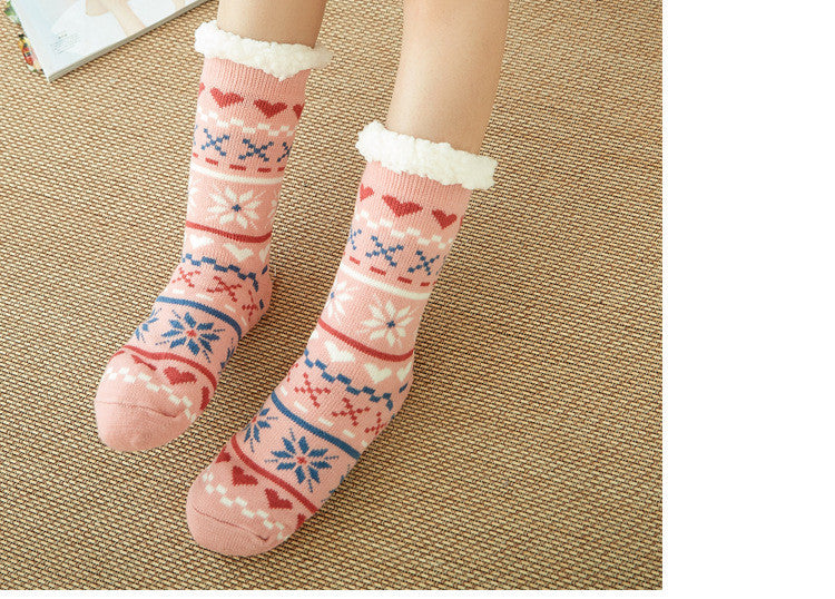 Casual Plus Velvet Mid-tube Ladies Snow Slippers Socks