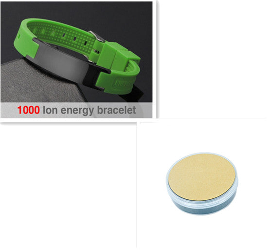 Hottime 4 in 1 Bio Elements Energy Silicon Sport Bracelet Bangle Multicolor Power Bands Balance Stainless Steel Metal Bracelets