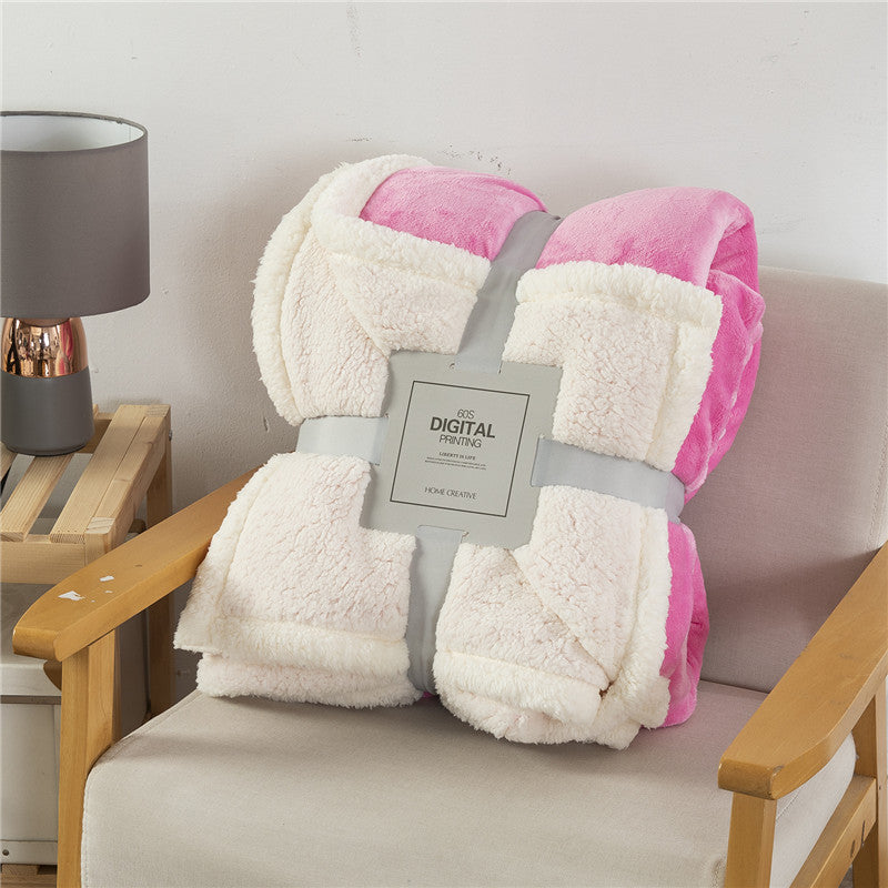 Thickened Solid Color Warm Double Layer Blanket