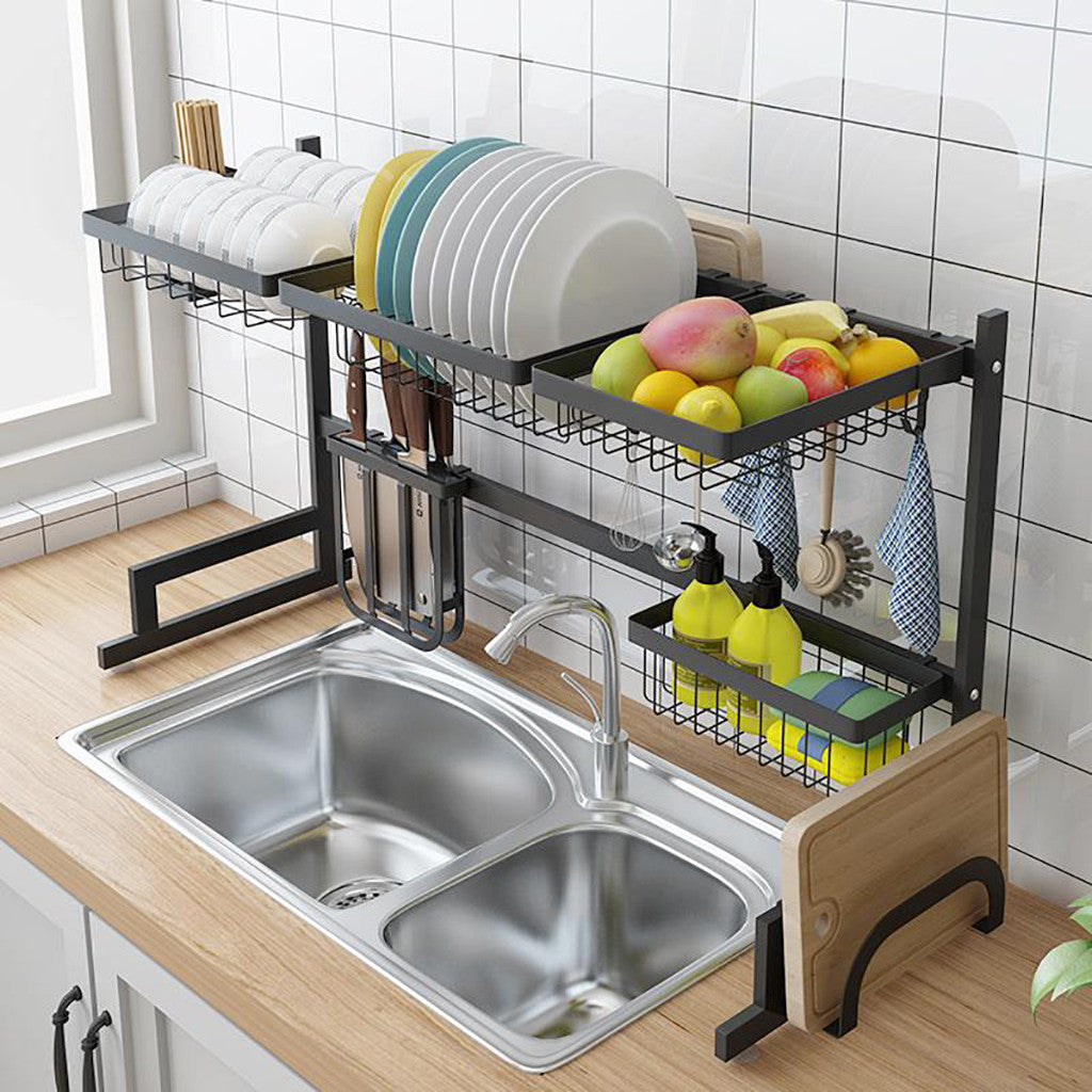 Dish Drying Rack Over Sink Display Drainer Kitchen Utensils Holder US Stock
