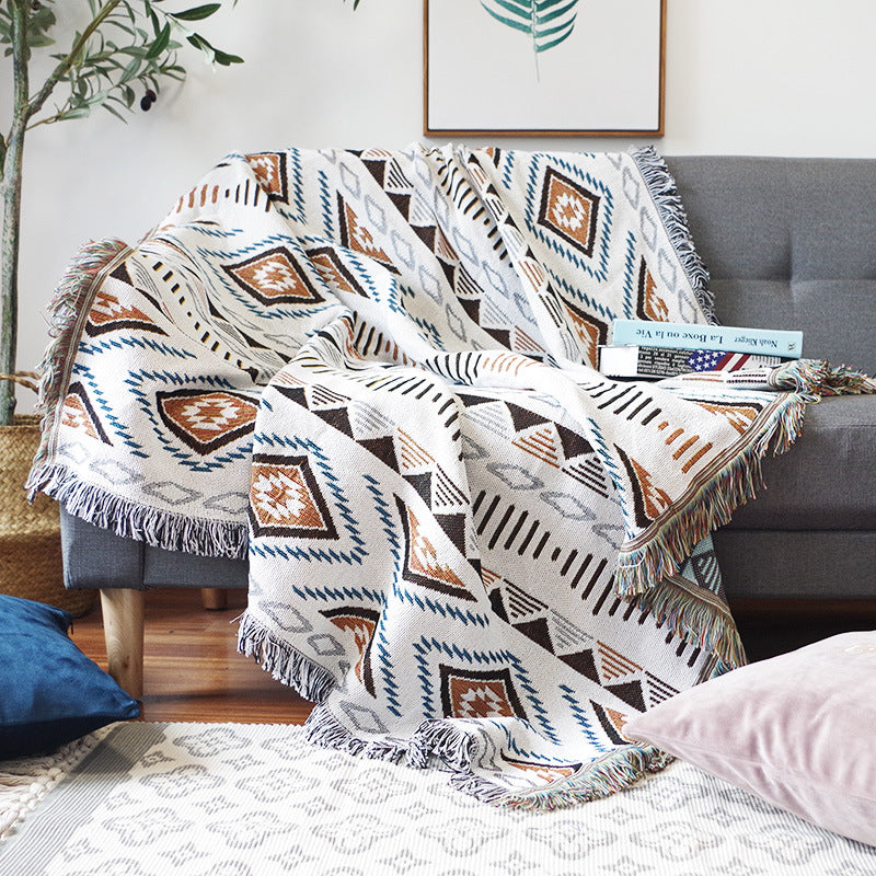 Geometric Pattern Sofa Blanket Dust Cover Towel