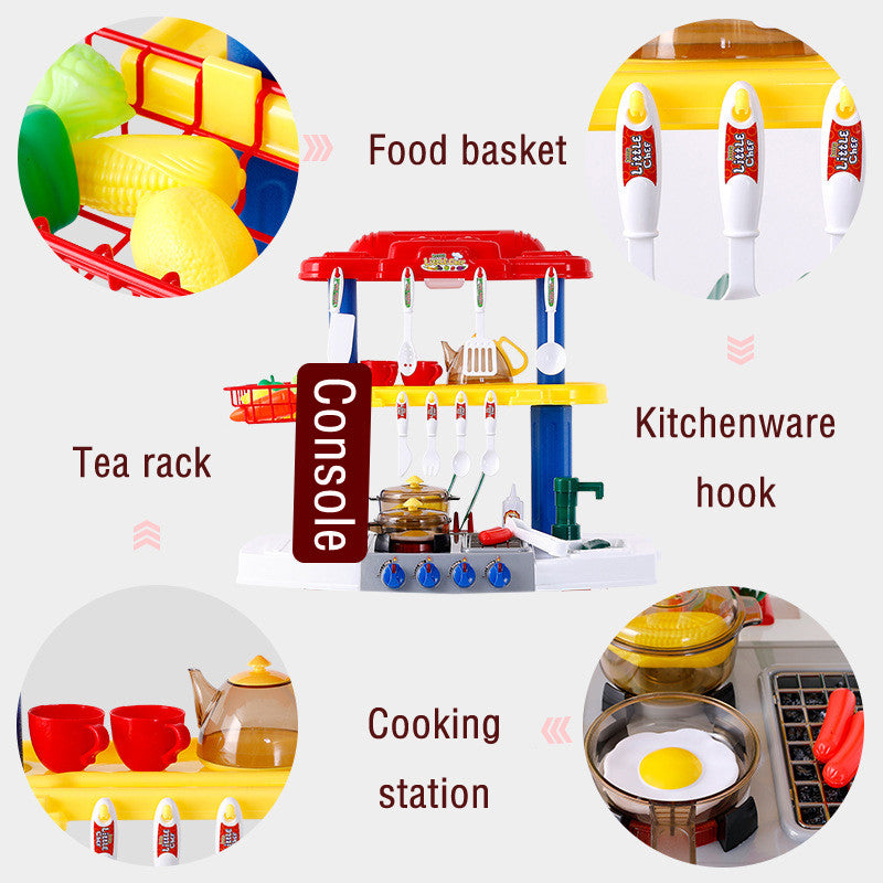 Children's House Sound And Light Water Kitchen Puzzle Toy Meal Kitchen Set
