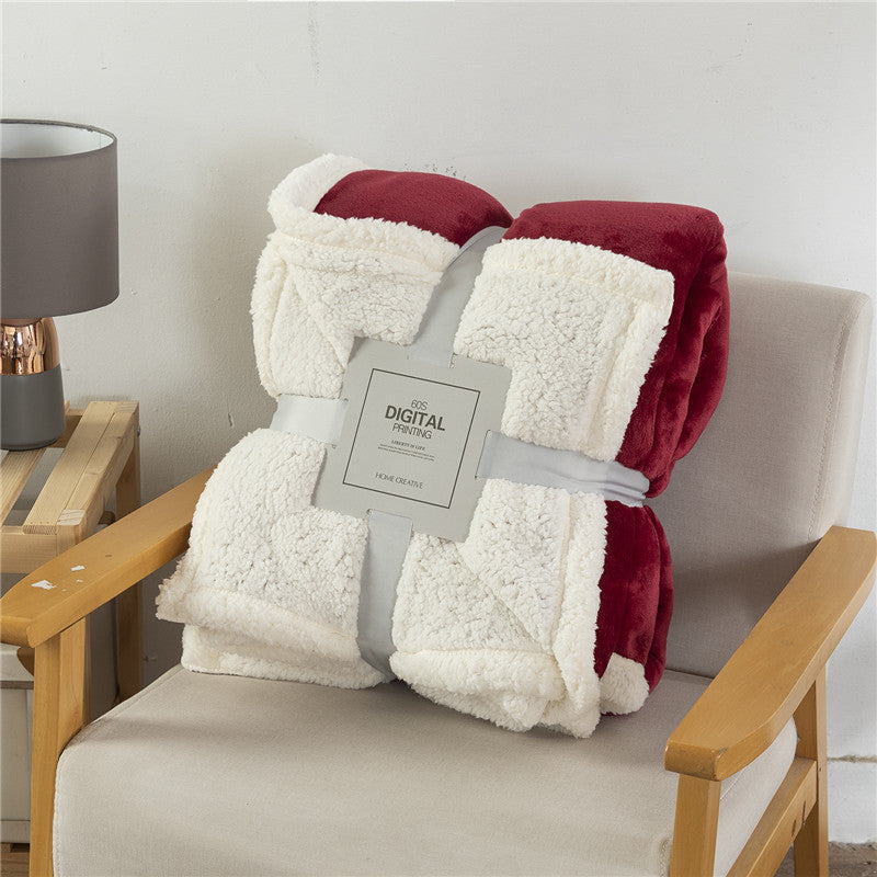 Thickened Solid Color Warm Double Layer Blanket