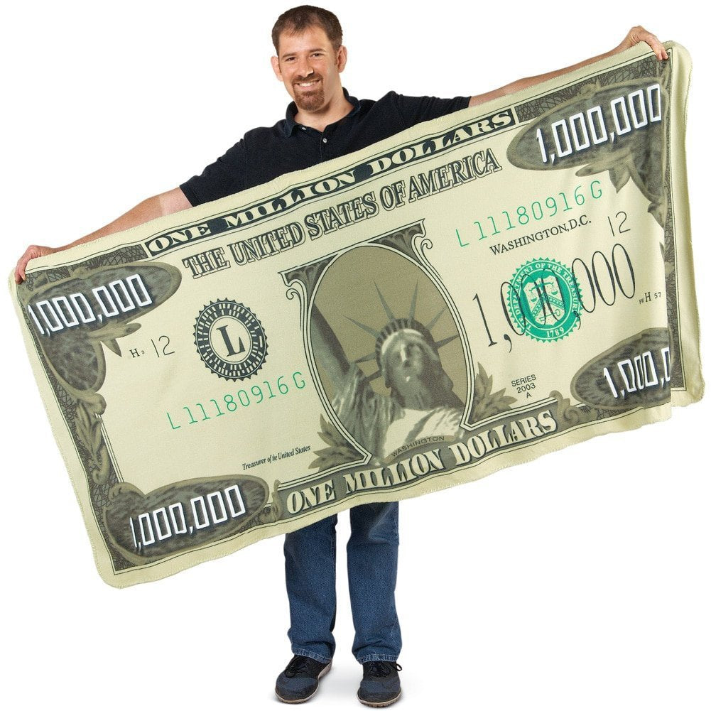 Million-Dollar Novelty Blanket Flannel Funny Plush