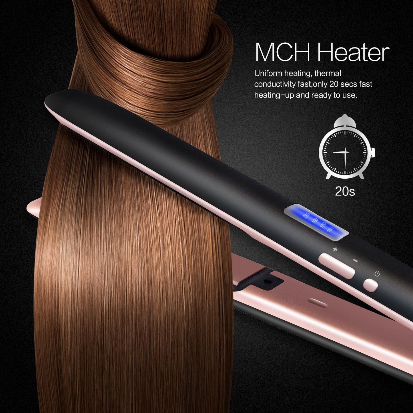 Professional Hair Straightener 2in1 Flat Iron Curling Straight Hair Fast Ceramic Heating