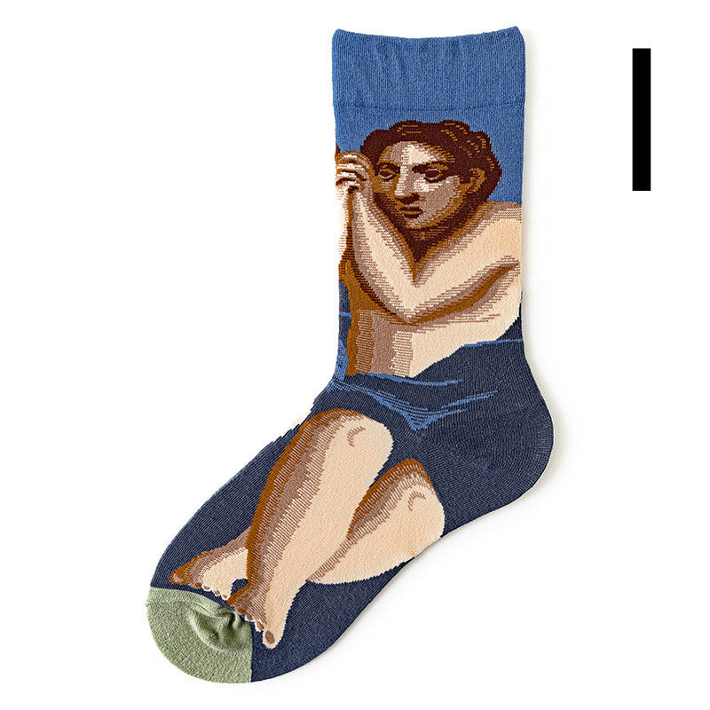 Cotton Adult Stockings Mens Retro Trendy Socks