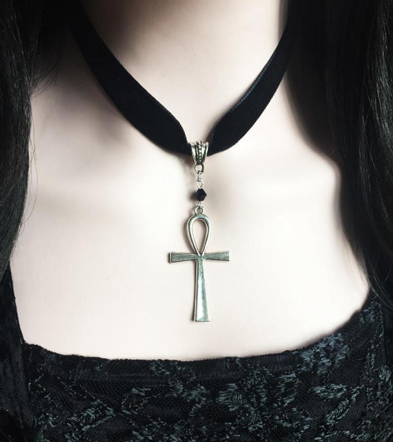 European And American Glossy Ancient Egyptian Cross Mens Necklace