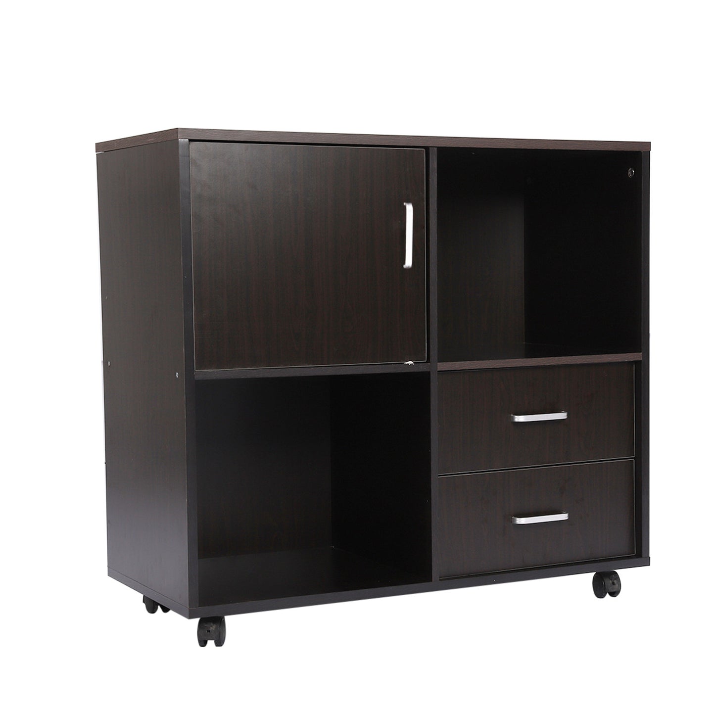 File Cabinet Mobile Lateral Filing Cabinet with Wheels Modern Printer Stand