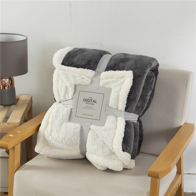 Thickened Solid Color Warm Double Layer Blanket