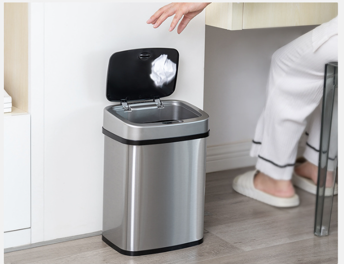 Home Office Business Intelligent Induction Stainless Steel Trash Can