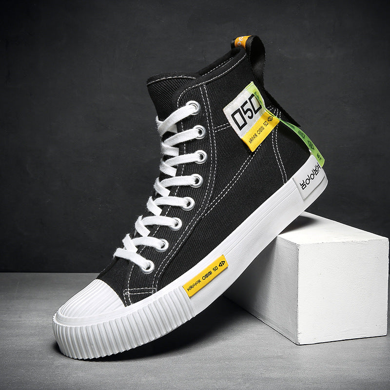 Mens College Style High Top Canvas Shoes