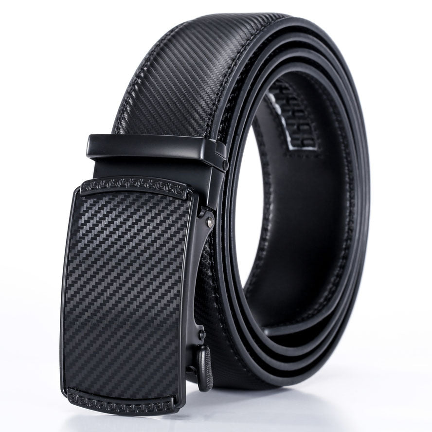 Men's Business Automatic Twill Buckle Leather Belt