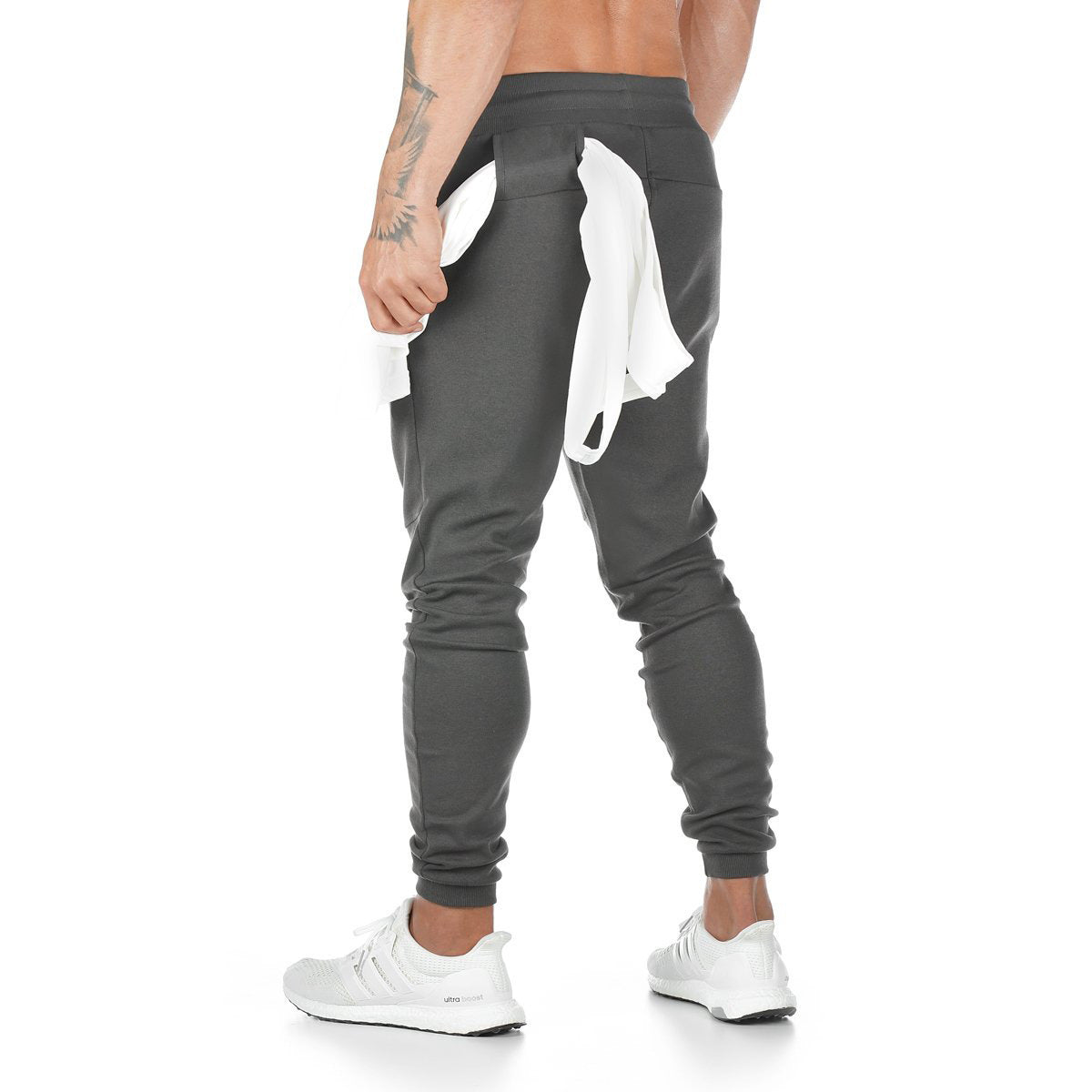 Mens solid color fitness trousers