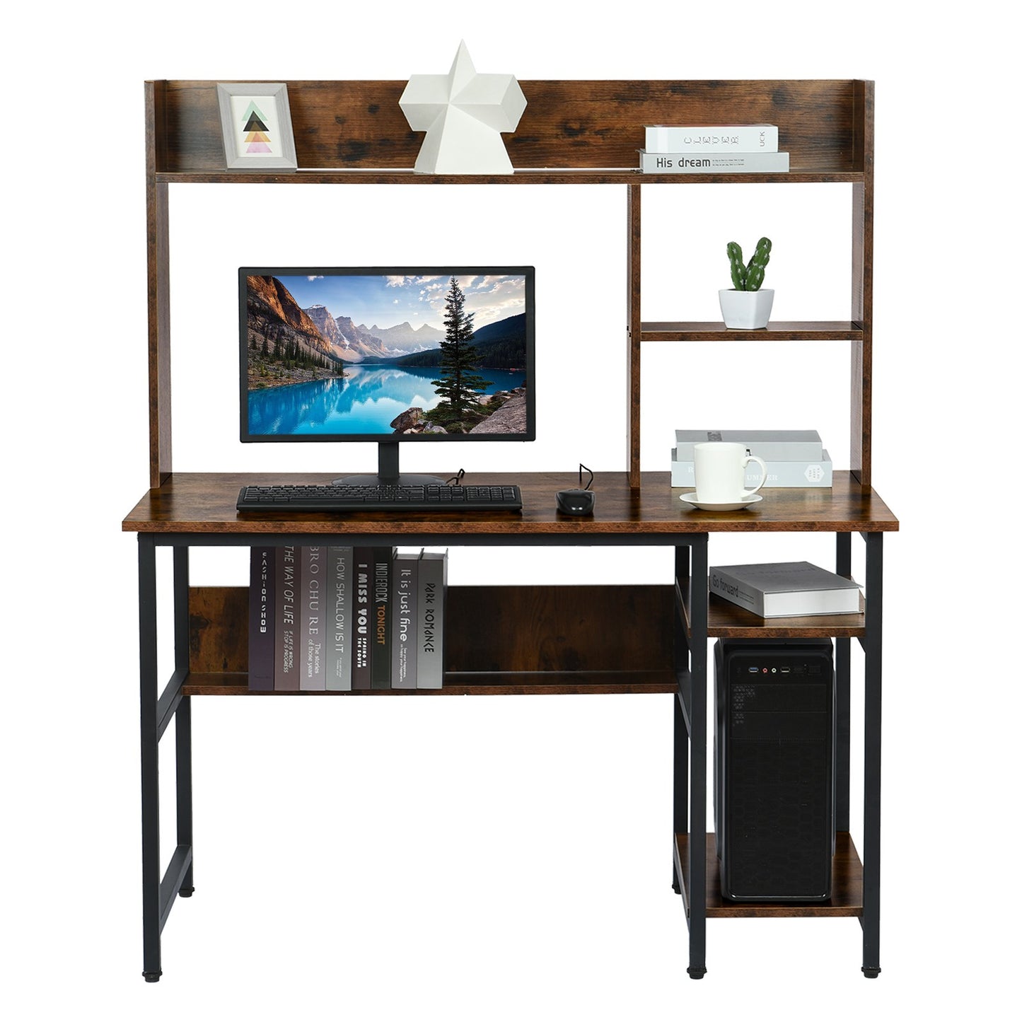 Storage Frame Home Office Computer Desk Study Writing Desk Workstation