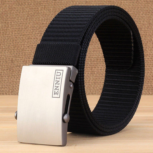 Men's Casual Smooth Buckle Canvas Belt