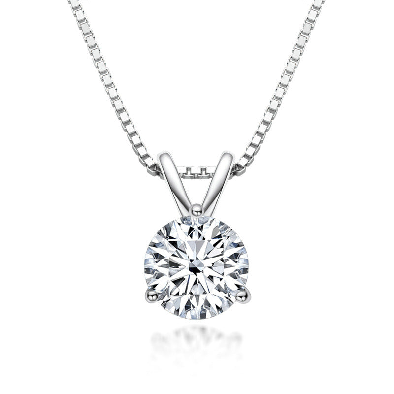 Genuine Three-claw Moissanite Pendant D Color