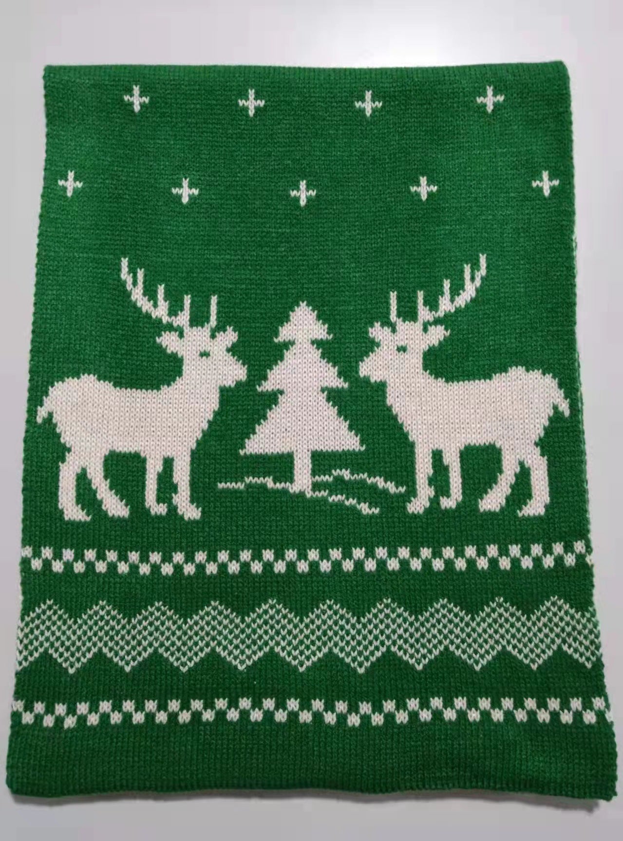 New Knitted Elk Christmas Scarf Fashion Versatile Warm Red Student Lover