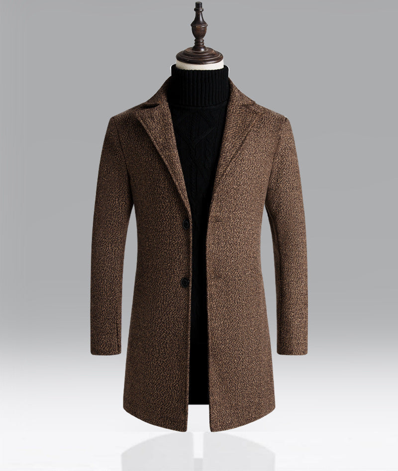 Men's Trench Coat Mid-length Woolen Coat