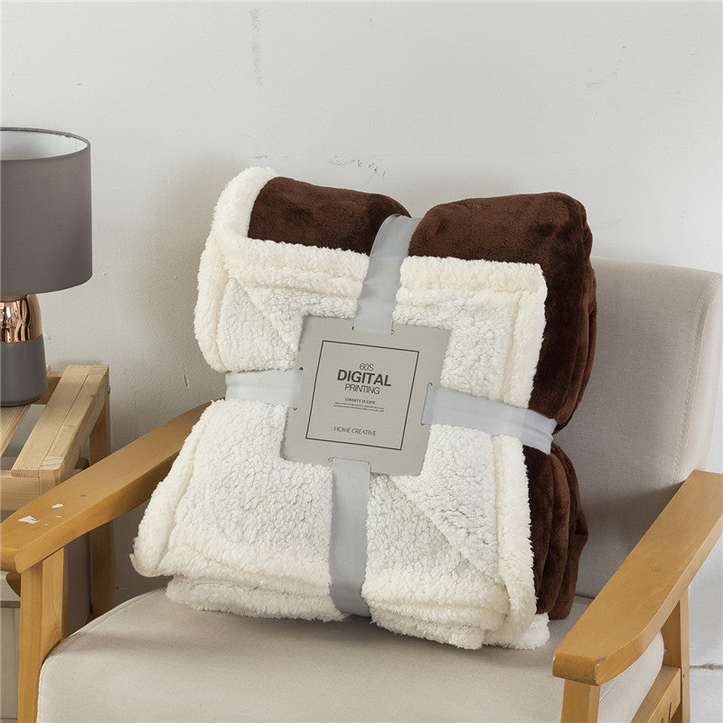 Thickened Solid Color Warm Double Layer Blanket